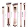 2/4/5Pcs Flat Top Dual-ended Makeup Brushes Soft Bristle Foundation Brush Set  Beginner Makeup