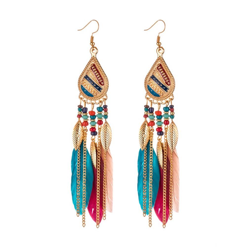 1Pair Bohemian Tassel Earrings Drop Statement Girls Fashion Jewelry Hanging Earrings Gift For Women