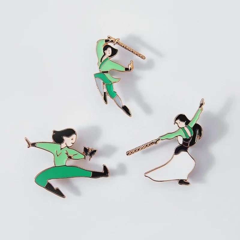 Брошь из сплава «Кунг-фу»: Модная подвеска-персонаж с капельной краской для сумок