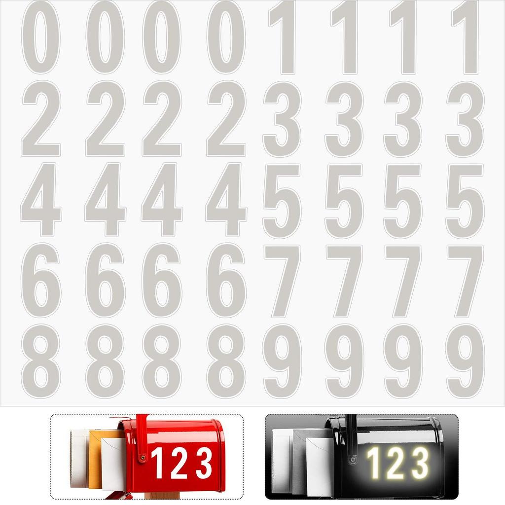 4 упаковки, 3-дюймовые светоотражающие наклейки с номерами почтовых ящиков, вырезанные в классическом стиле, виниловые, водонепроницаемые, солнцезащитные, с цифрами, которые не выцветают