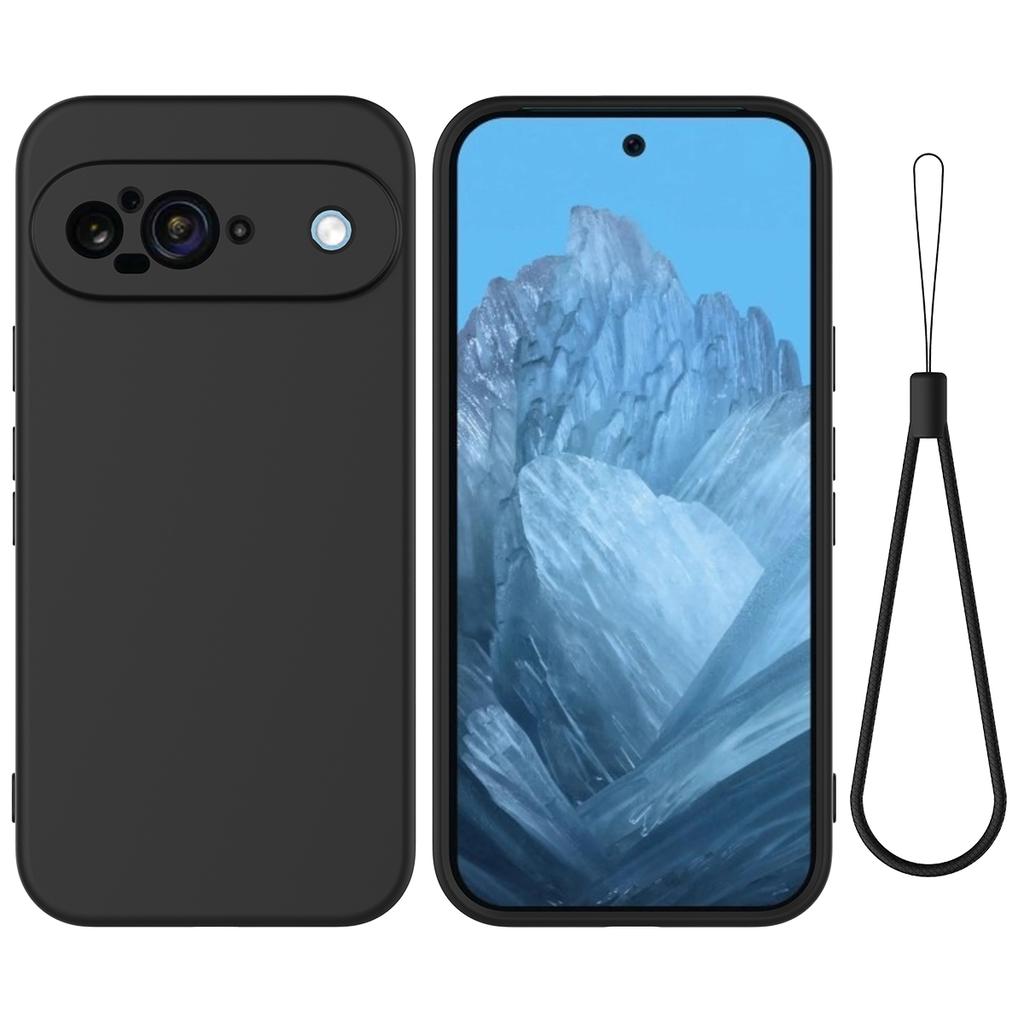 Чехол из настоящего жидкого силикона для Google Pixel 9 Pro XL 8 Pro 7Pro 6 с полной защитой, ремешок для телефона