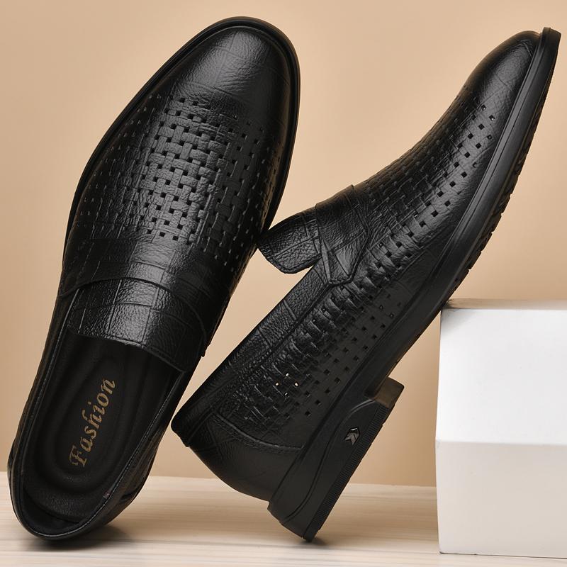 Мужские туфли из натуральной кожи, мягкие нескользящие резиновые мокасины, люксовые брендовые мужские повседневные плоские дышащие деловые туфли, классические мокасины