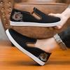 Легкая парусиновая обувь с мягкой подошвой, дышащая, новый этнический стиль, вышитая тканевая обувь, универсальная мужская тканевая обувь