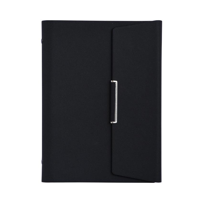 Блокнот формата А5 с тремя сложенными листами, с металлической пряжкой и подарочной коробкой с настраиваемым логотипом