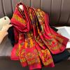 New Retro Spring and Summer Long Scarf with Lady's Temperament and Versatile Travel Photography Sun Protection Scarf Neck Protection