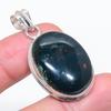Natural Bloodstone Gemstone 925 Sterling Silver Jewelry Pendant 1.77" H9g17