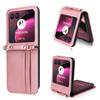 For Motorola Razr 40 Ultra 5G Hard PC+PU Leather Cover One-piece Design Card Slots Phone Case with Lanyard