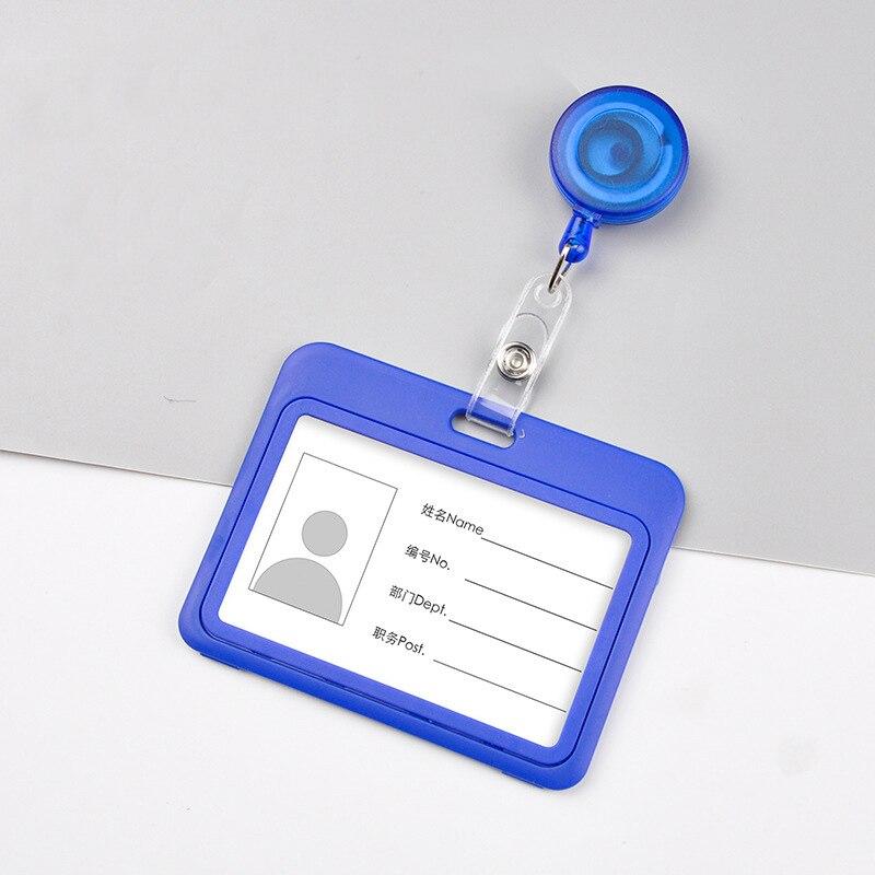 1PCS Plastic Card Cover Bags Women Men Student Bus Card Retractable Pull Badge Holder Business Credit Cards Bank ID Card Case