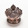 Tibet Collect Bronze Auspicious Lotus Shape Statue Box Incense Burner Censer