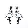 Fashion Flamingo Parrots Acrylic Dangle Earrings For Women Girls Geometric Big Animals Birds Drop Earrings Brincos Party Jewelry
