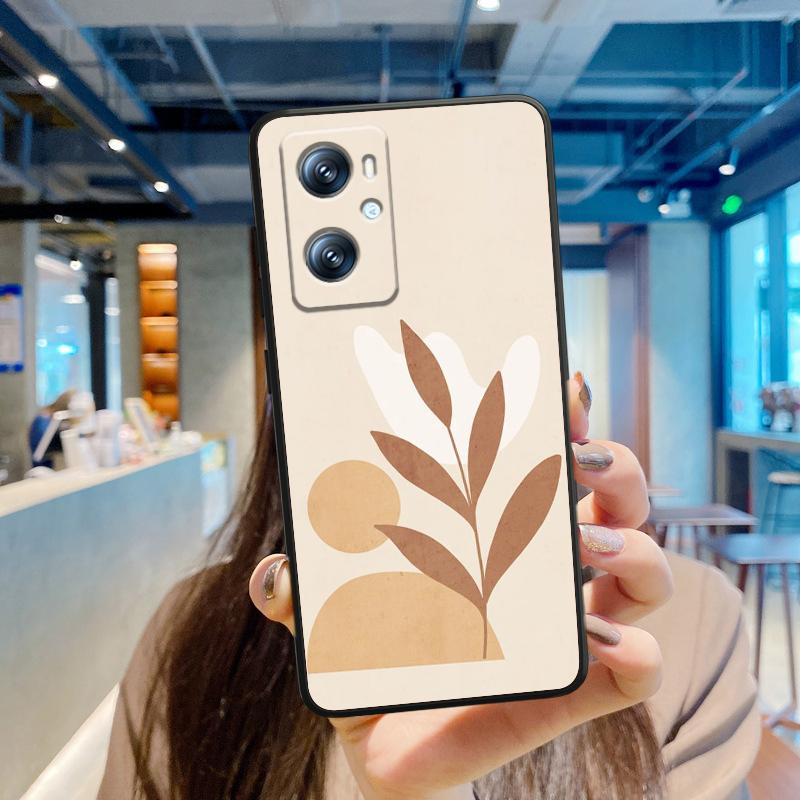 Vintage Flower Leaves For OPPO Find X6 X5 X3 A54S A5 A94 A16 A53S A57 A74 A72 A98 A78 A96 A9 5G Black Soft Phone Case