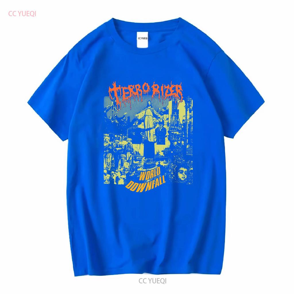 Футболка Terrorizer world downfall дэт-метал грайндкор Carcass Napalm с длинным или коротким рукавом винтажная стираная уличная одежда