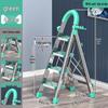 Stainless Steel Folding A-Frame Ladder: Indoor Portable Multi-Functional with 3 to 5 Steps