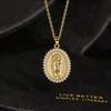 Copper Plated Real Gold Zircon Maria Pendant Necklace European American Niche High-end Women Ins Fashion Holiday Present