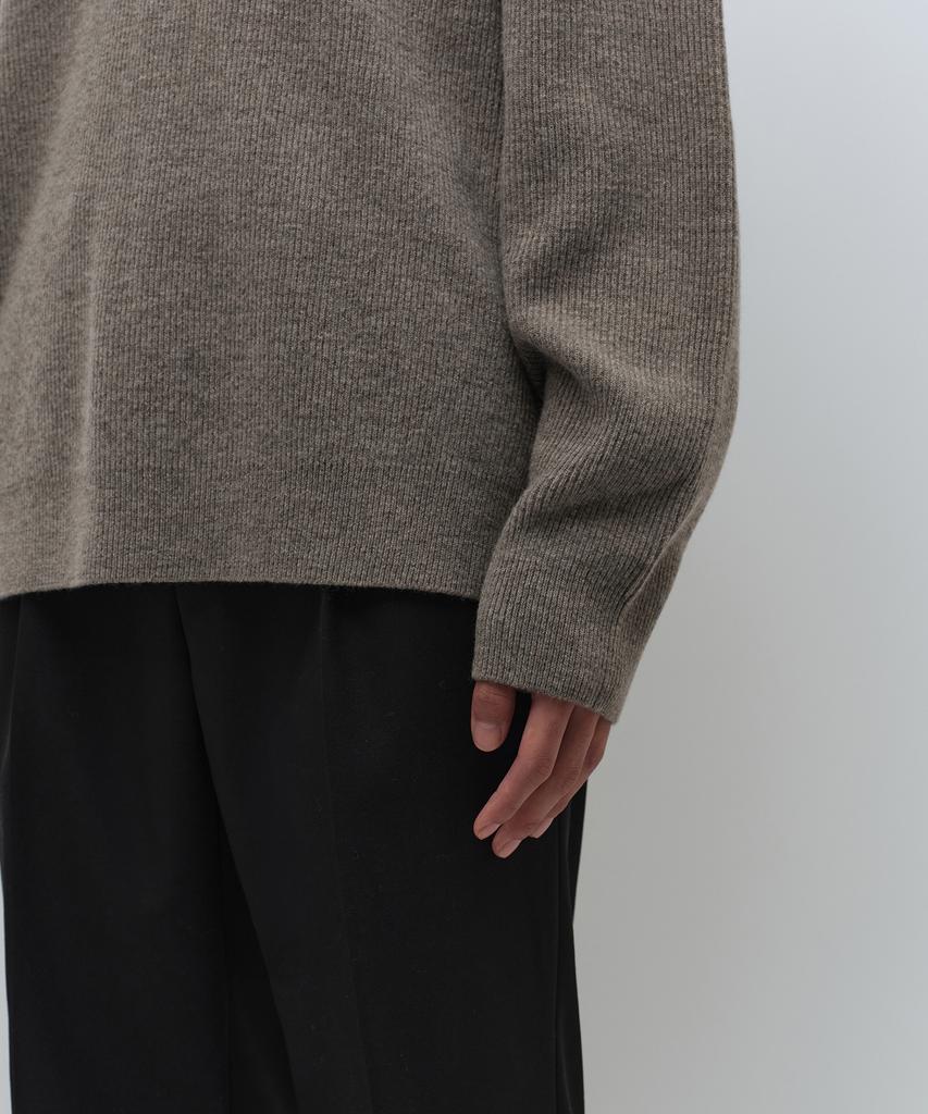 MUSINSA STANDARD [Victoria Wool] Minimal Ribbed V-Neck Knit [Taupe]