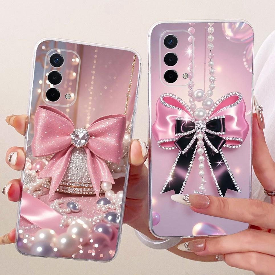 For Oppo A74 4G 5G CHP2219 CHP2263 Oppo A95 G4 CPH2365 Case Bow Pattern Colorful Butterfly Flower Soft Clear Silicone Casing