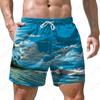 Sea Wave Pattern 3D Print Men's Shorts Quick Dry Swim Shorts Casual Beach Pants Oversized Sports Shorts Trend Men Clothing