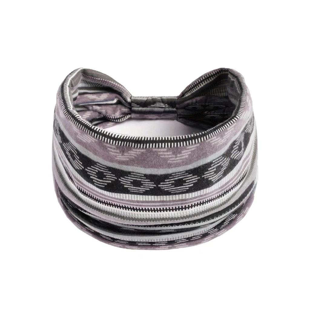 Женская богемная повязка для йоги с узором «кешью» - Впитывающая пот, эластичный хлопковый аксессуар для волос