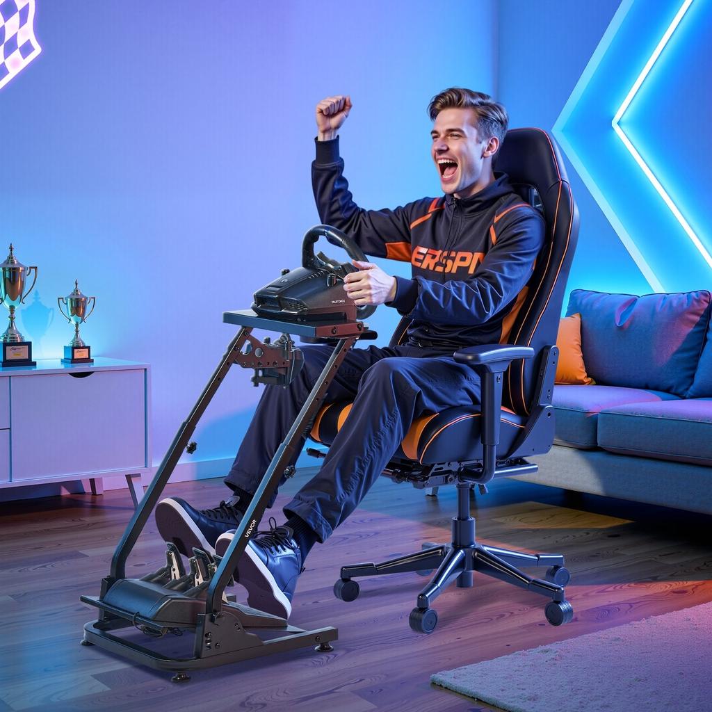 Racing Wheel Stand, Adjustable & Foldable Simulator Stand for Logitech G29 G27 G920 G923, Thrustmaster T300RS T300GT T248 TS-PC TSXW Gaming