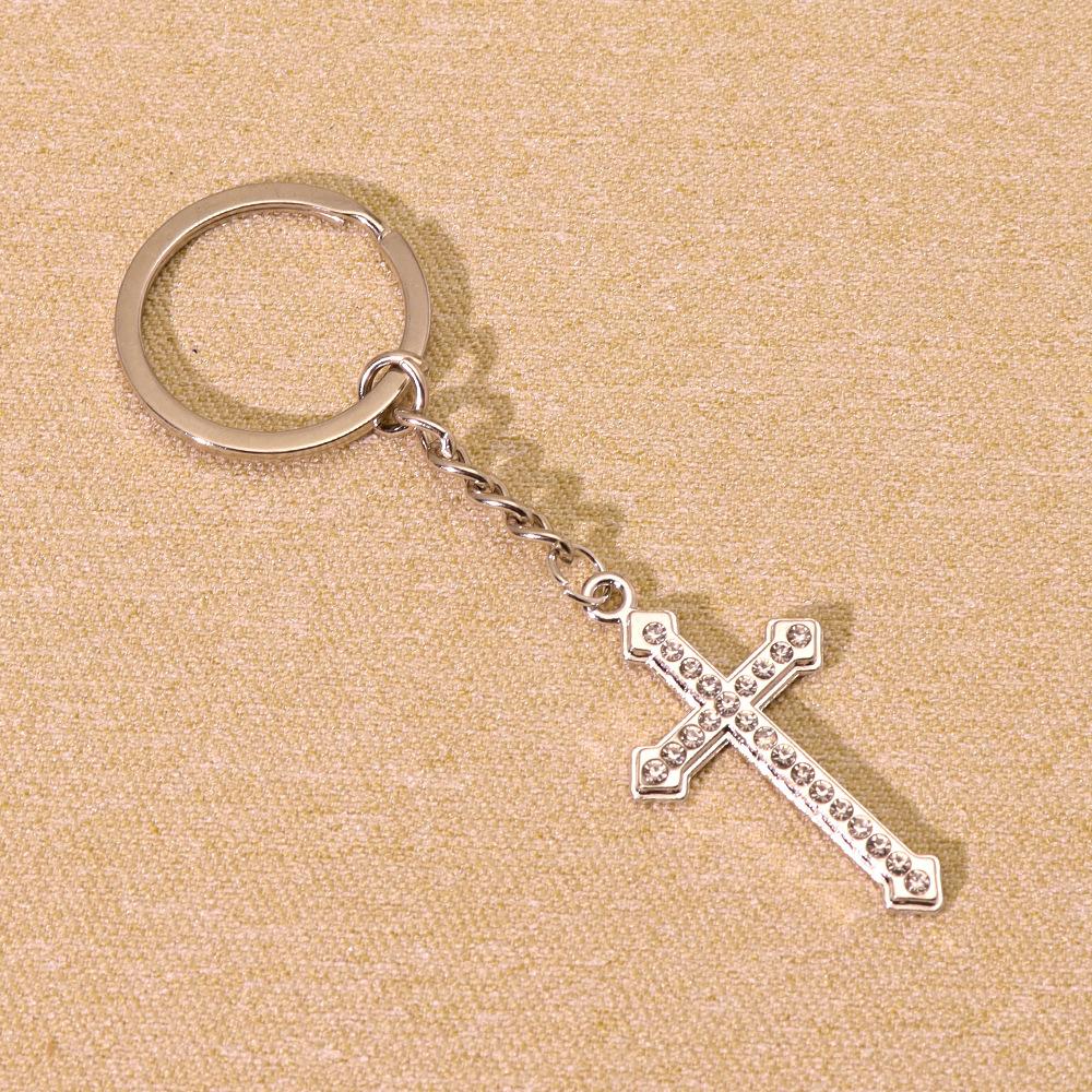 European and American popular jewelry, rhinestone-inlaid cross necklace, simple and fashionable, cross and versatile hanging