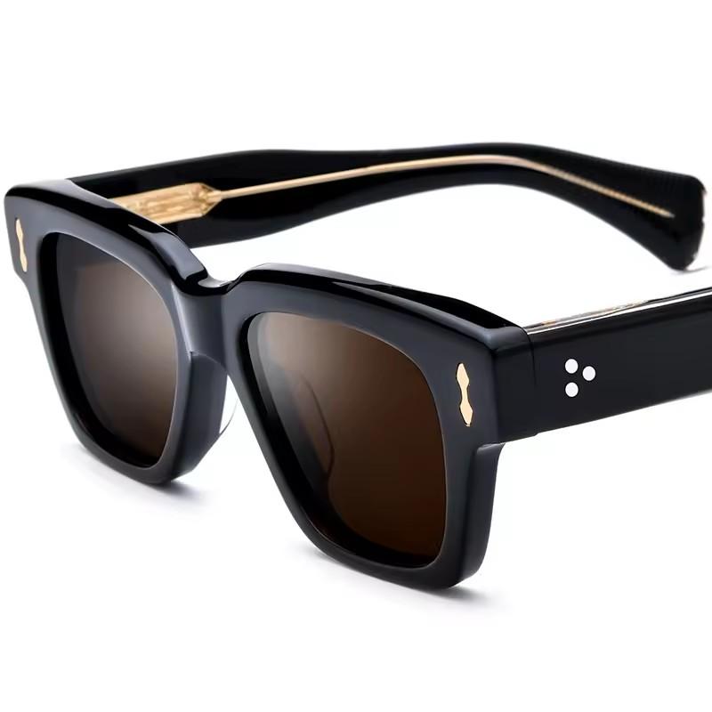 Borregls Acetate Polarized Sunglasses Women 2026 New Brand Designer Vintage Square Sun Glasses Men Mirrored Shades FELLINII