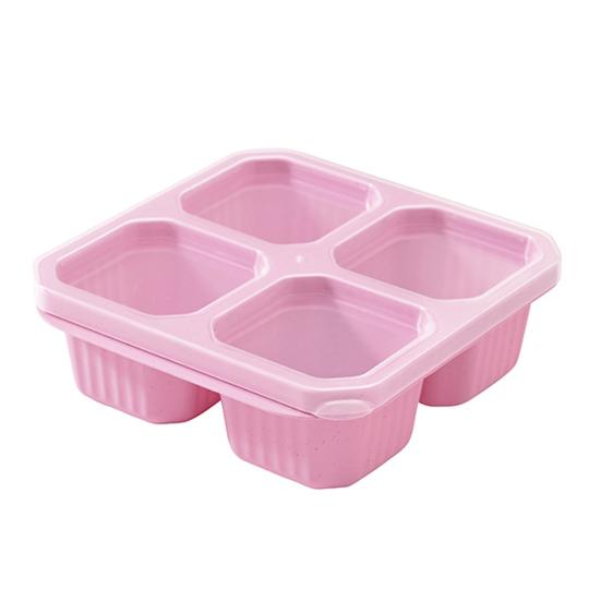 Коробки для закусок с 4 отделениями, многоразовые, легко открывающиеся крышки, контейнеры для закусок