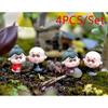 4pcs/set Mini Grandpa Grandma and Son Together Moss Micro Landscape Accessories  Doll Combination  DIY Ornaments
