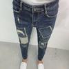 Trendy Korean-Style Slim Fit Nine-Point Jeans for Men