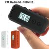 Mini Pocket FM Radio Portable Radio Receiver with LCD Display 3.5mm Earphone Time Display Power Supply