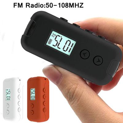 Мини-карманный FM-радио, портативный радиоприемник с ЖК-дисплеем, 3,5 мм, наушники, дисплей времени, источник питания