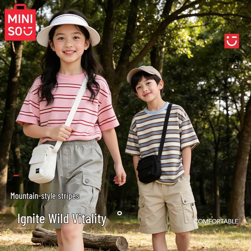 MINISO Boy's 2026 Summer Cotton T-Shirt & Shorts Set