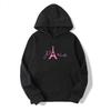 Pink Paris Printed Hoodies Outdoor Sport Pullover Top for Spring Autumn Sweatshirt Hip Hop Sweaters Winter Clothes Women