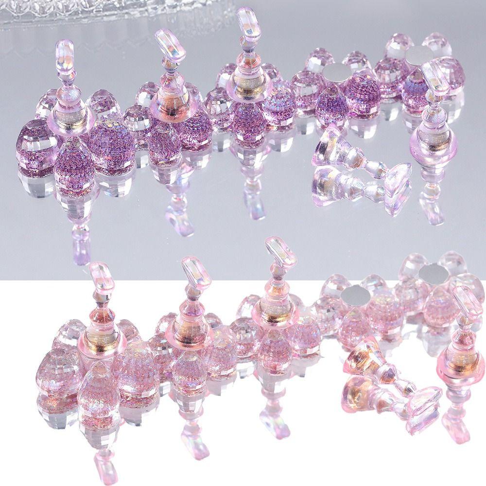 Press On Nail Tip Practice Stand Crystal Flower Shape Aurora Nail Showing Shelves Beginner