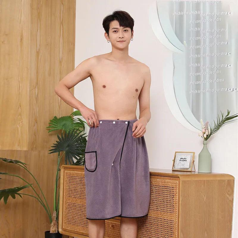 Банное полотенце больших размеров для взрослых и мужчин, обернутая банная юбка мягче, чем чистый хлопок, впитывающий халат