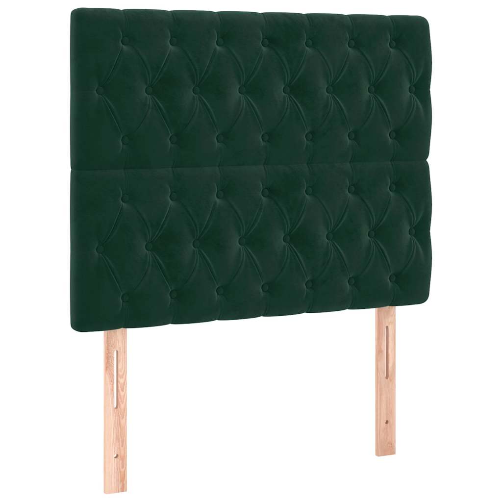 Box Spring Bed with Mattress Dark Green 100x200 cm Velvet