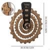 Calendar Wooden Discs Collector's Art Ornament Rotatable Rotating for Bookshelf