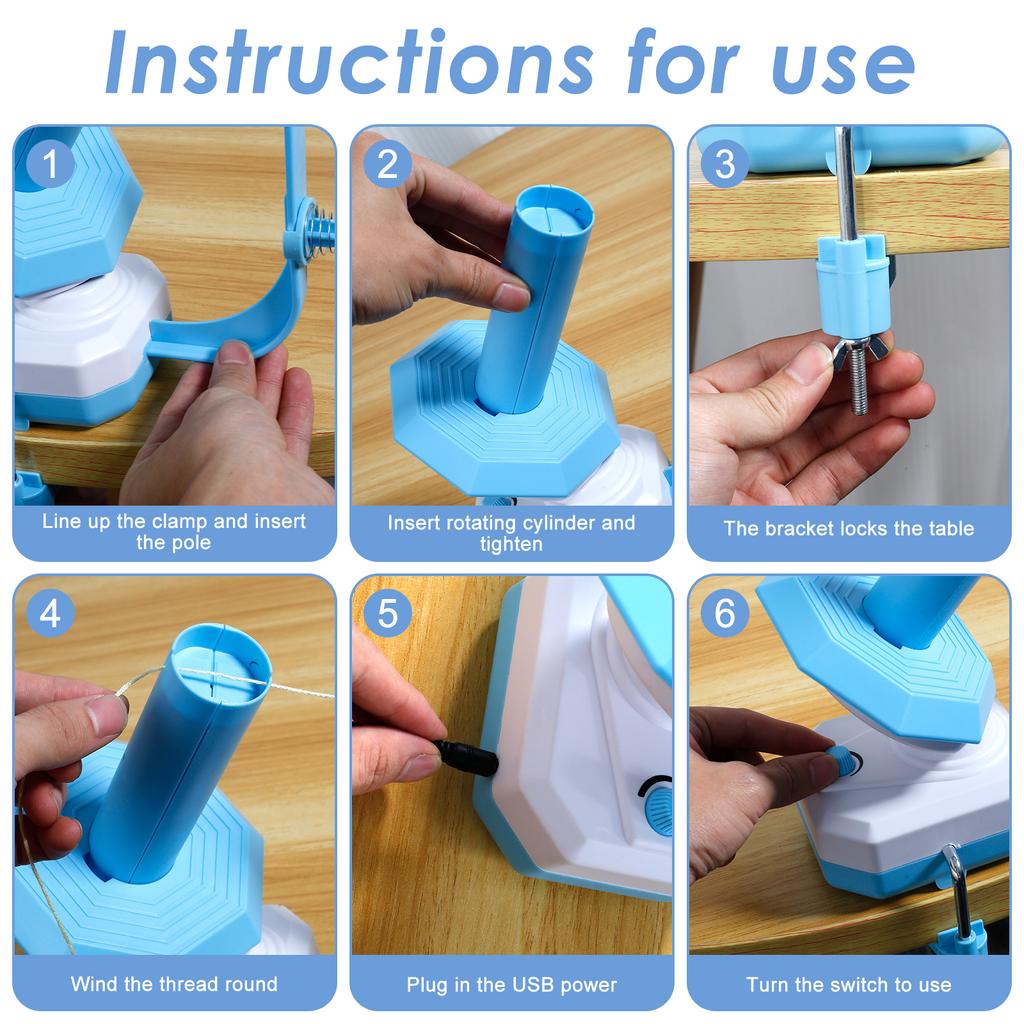 Ручная или электрическая моталка для шерсти, мотор для вязания крючком, автоматическая моталка для пряжи, простая в использовании, эффективная автоматическая моталка для мотков пряжи