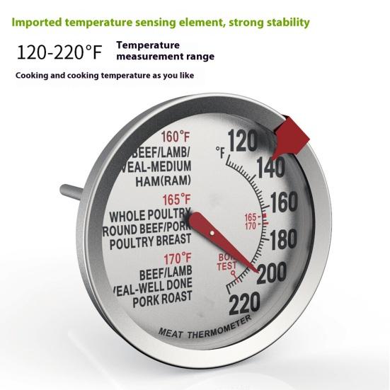 Термометр для мяса из нержавеющей стали с циферблатом 2,5 дюйма, термометр для мяса с мгновенным считыванием, термостойкий зонд для выпечки, конфет, масла, стейка, индейки