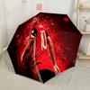 Belgian Football Star Compact Travel Automatic Umbrella Retractable Design with 8-Rib Durability Sturdy Construction for Outdoor Daily Use