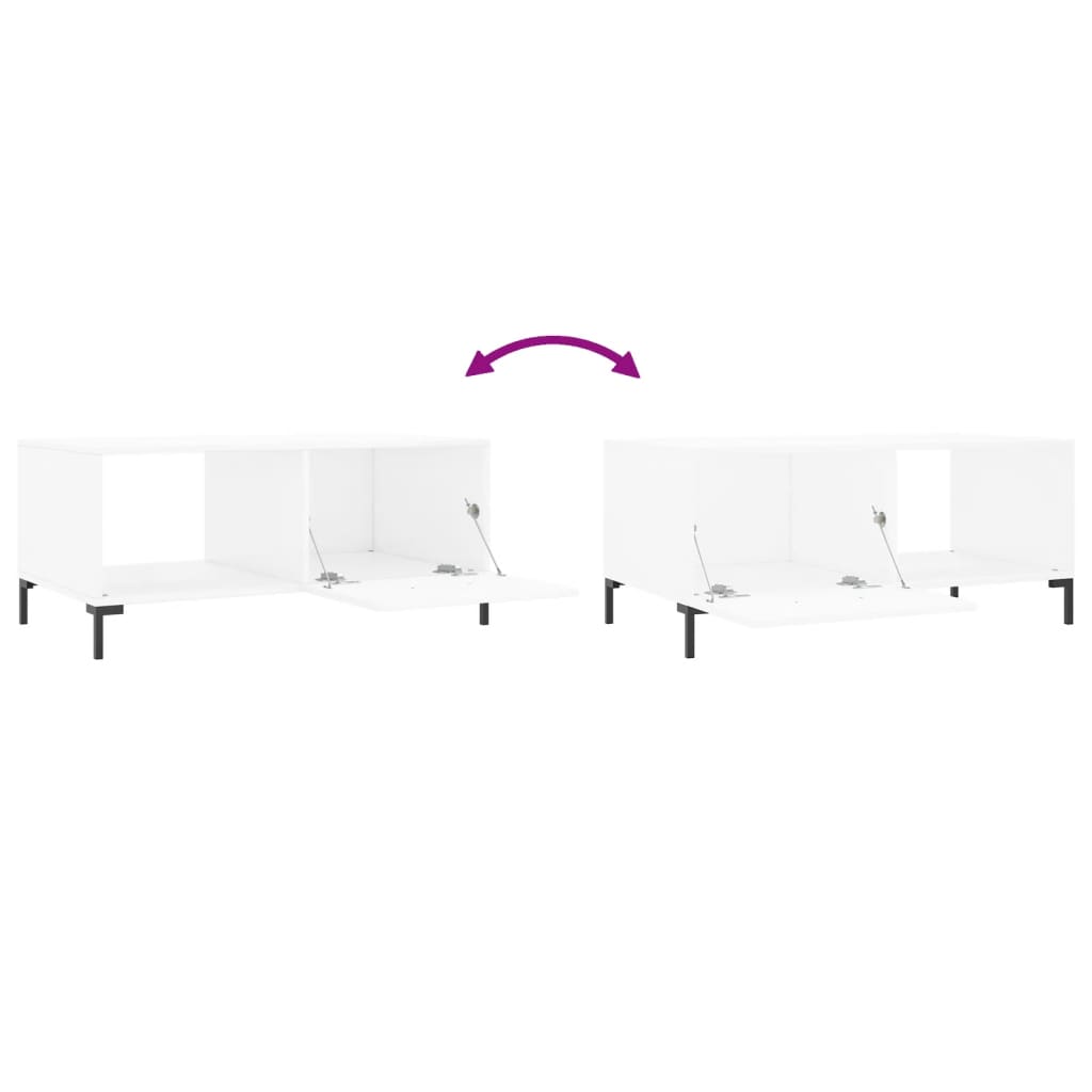  Журнальный столик, белый, 90x50x40 см, древесный материал