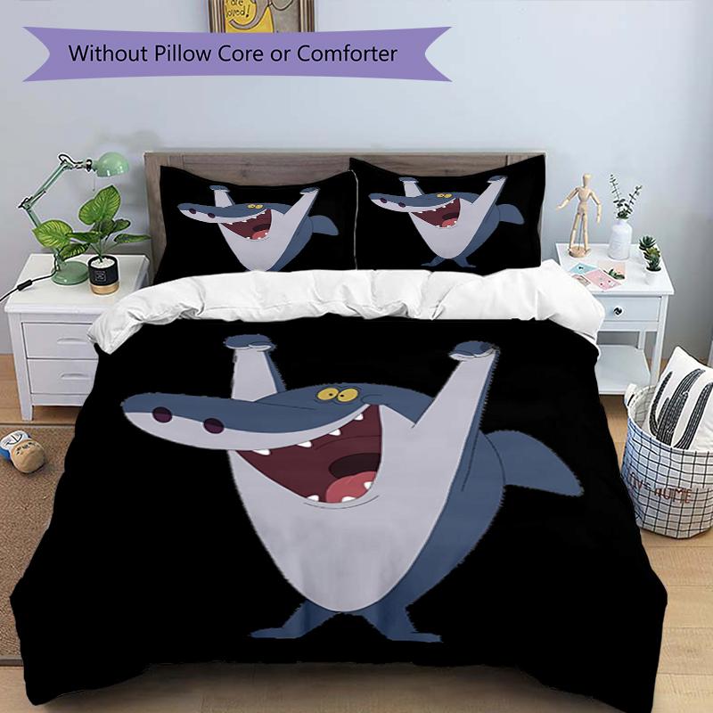 3pcs Zig & Sharko Bedding Set Duvet Cover Closure Includes 1 Duvet Cover & 2 Pillowcases, Soft and Comfortable for All Seasons.