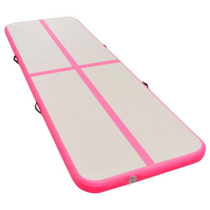 VidaXL Inflatable Gymnastics Mat with Pump 400x100x10cm PVC Pink