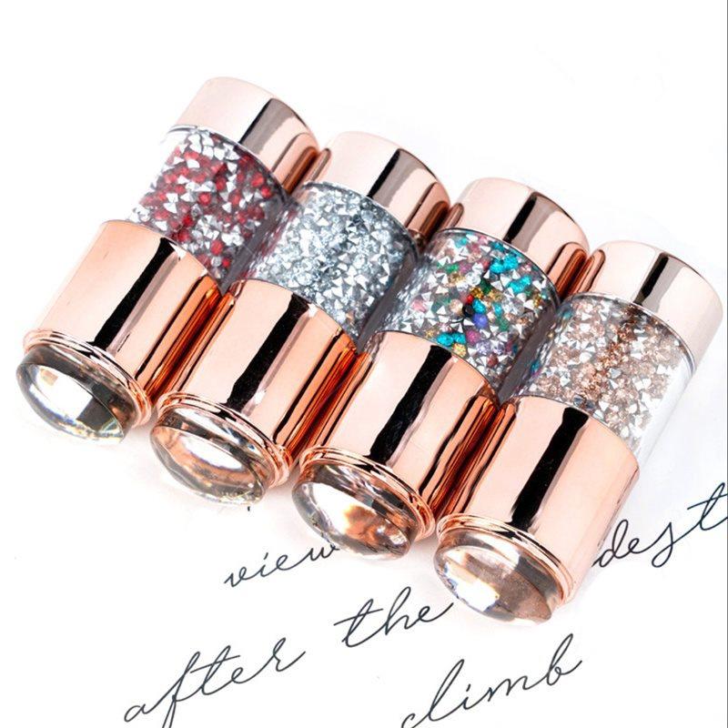 Силиконовые двухсторонние хрустальные ручки для дизайна ногтей и набор пластин для штамповки ногтей