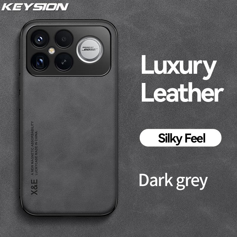 KEYSION Роскошный ретро чехол из ПУ кожи для Xiaomi POCO F8 Pro Мягкий силиконовый+ПК Противоударная задняя крышка для телефона для POCO F8 Ultra