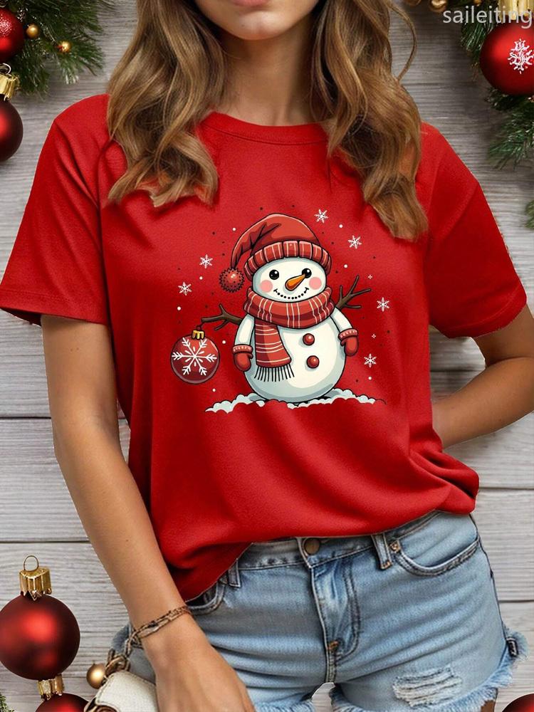 Casual Christmas Santa Claus TShirt for Harajuku Short Sleeve Casual Womens Tshirt Clothing Street Tops Tees Aesthetic Clothes