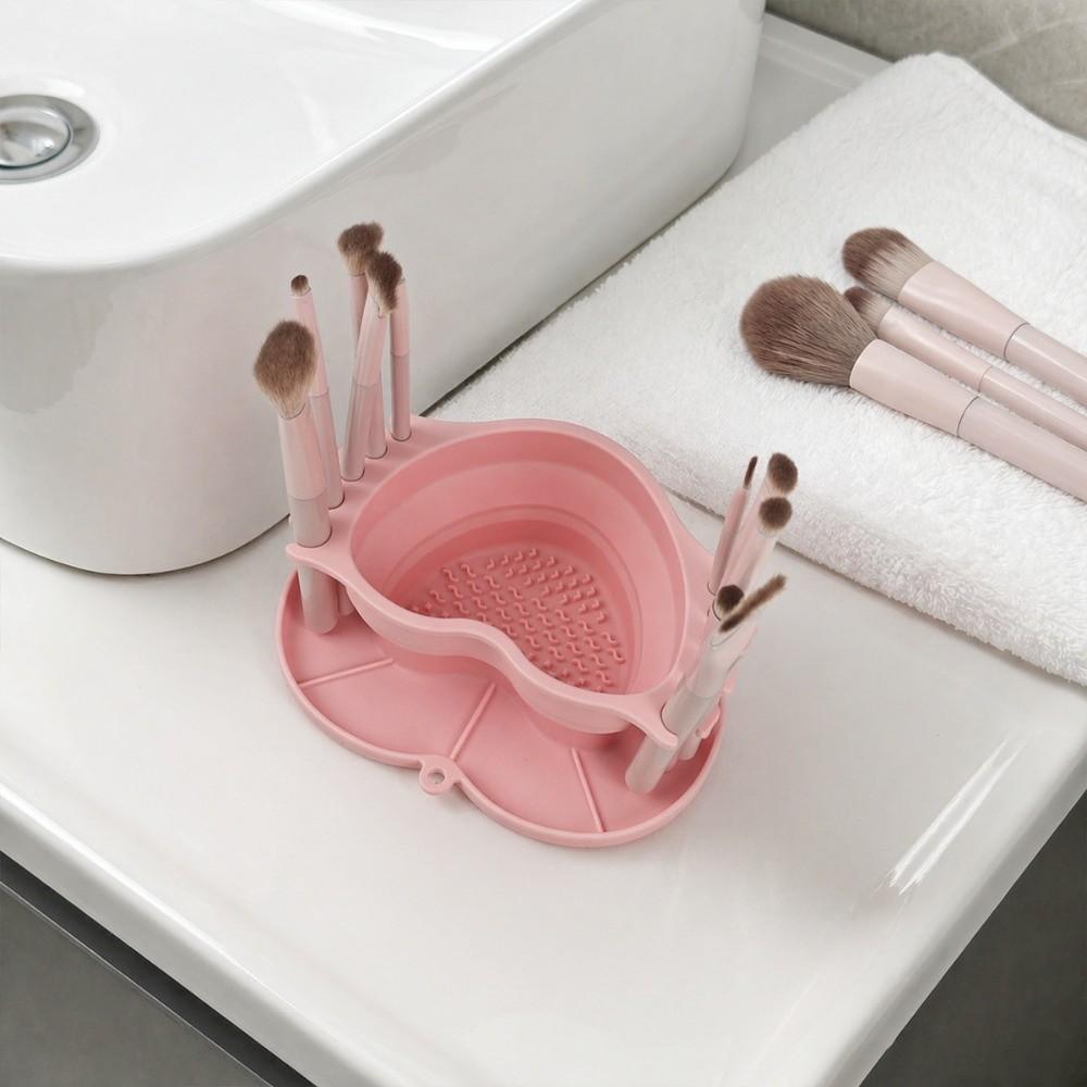 Heart-Shaped Drying Rack & Storage Tray with Textured Base Portable Washing Mat for Travel