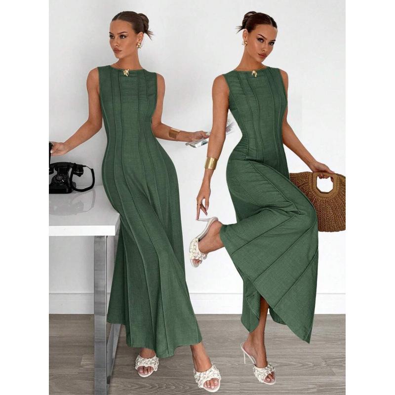 Amazon Europe and the United States 2026 summer new fashion temperament sleeveless A word casual elegant polka dot dress