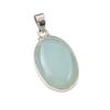 Natural Aqua Chalcedony Gemstone Handmade 925 Sterling Silver Pendant 1.50" S8I57