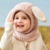 Plush Balaclava Pullover Hat Rabbit Kids Hooded Beanie Warm Ear Protection Scarf Cap  Outdoor