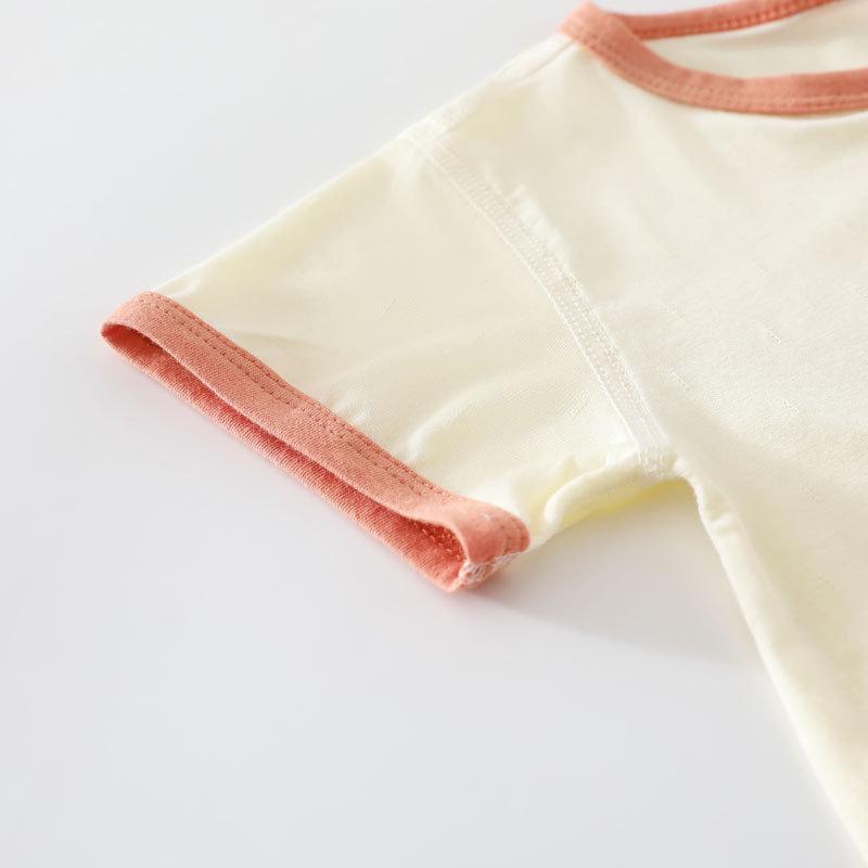 Summer Baby Romper - Newborn Short Sleeve, Round Neck Cartoon Bodysuit